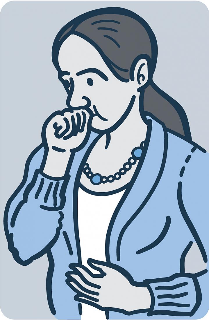 Illustration of a woman with heartburn