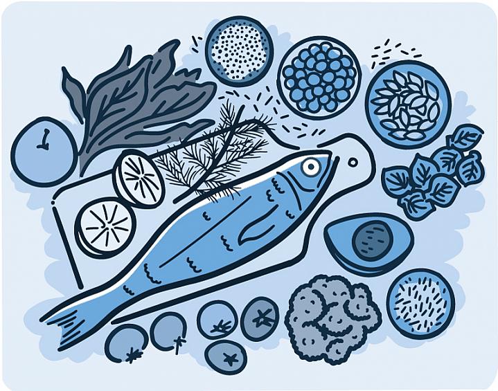 Illustration of healthy foods